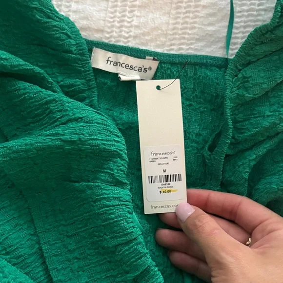 Francesca's Collections Green Ruffle Bodysuit - Picture 5 of 5